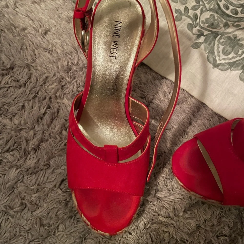 Red espadrilles Nine West Sz 9 - Picture 2 of 3